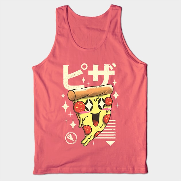 Kawaii Pizza Tank Top by Vincent Trinidad Art